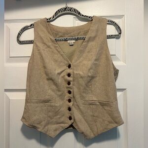 A New Day Tan Button-Up Vest